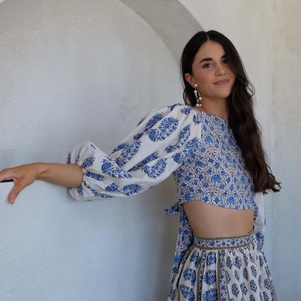 BOTEH Lazuli Low Back Linen Blend Top Sz S - Picture 6 of 16